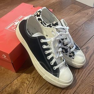 Converse Chuck 70 OX white/black/desert ore half Cheetah print